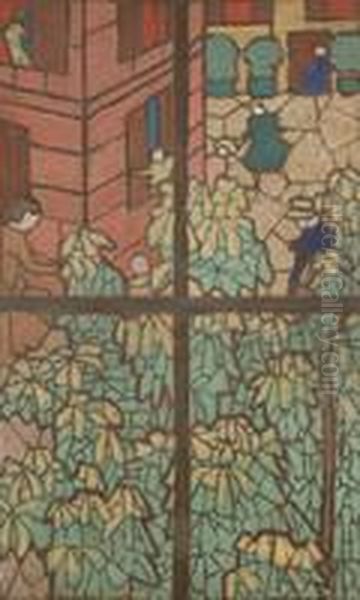 Chestnut Trees, a Cartoon for a Tiffany Stained-Glass Window Oil Painting by Jean-Edouard Vuillard