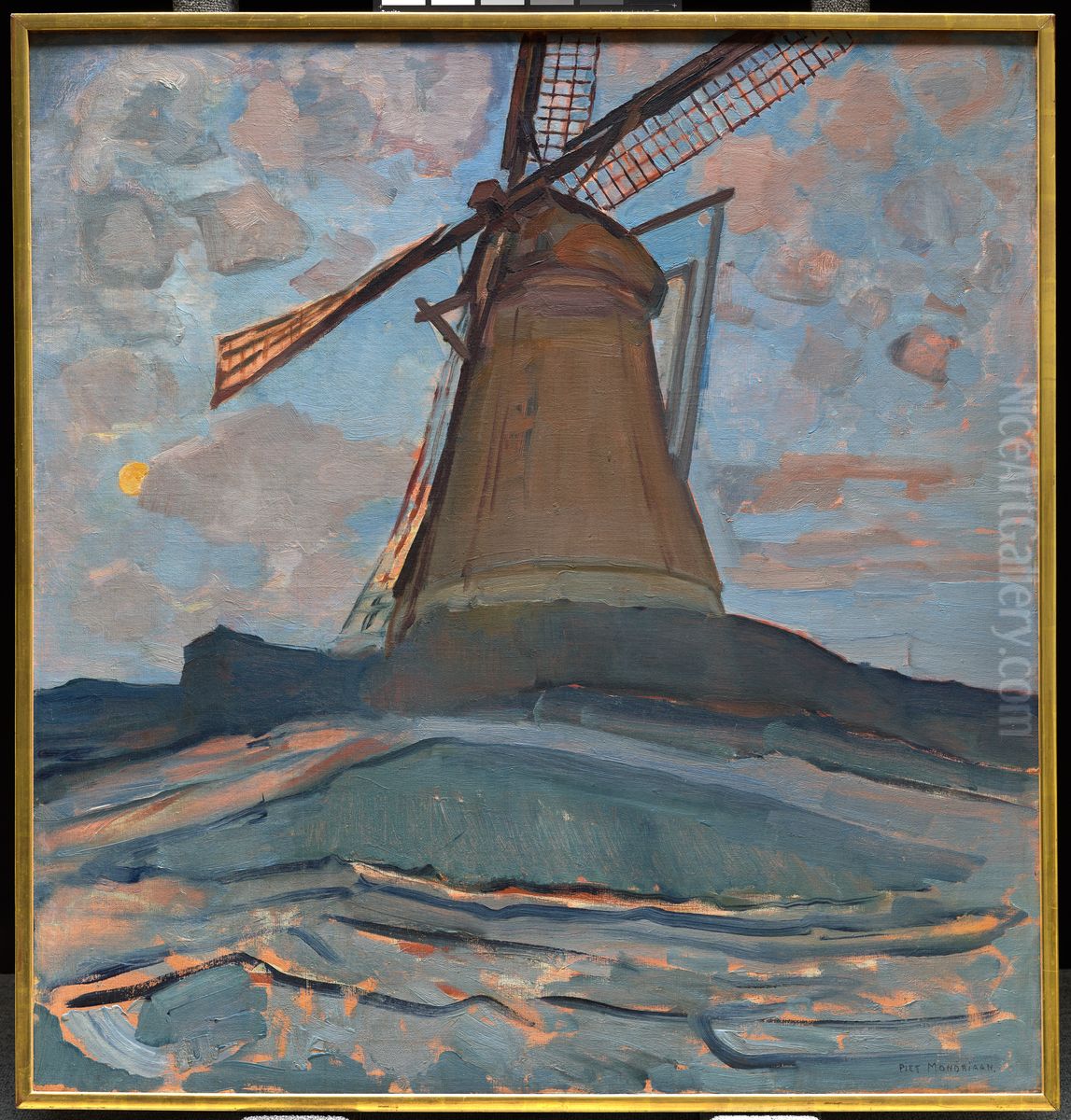 Windmill Oil Painting by Piet Mondrian