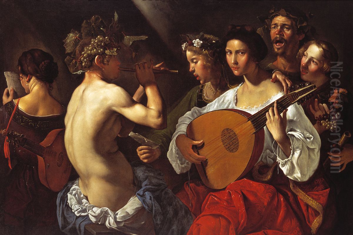 Bacchic Concert Oil Painting by Pietro Paolini
