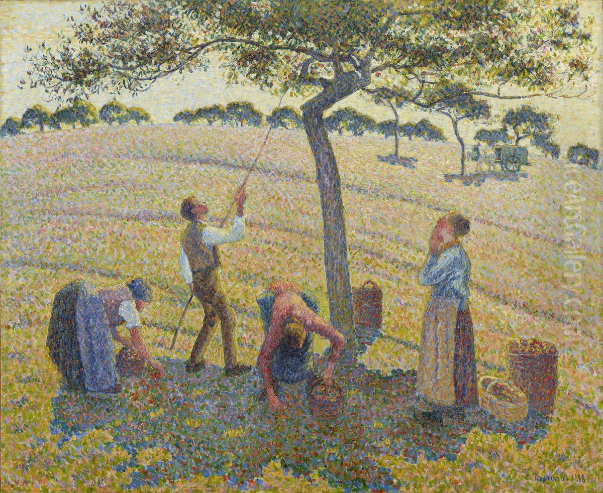 Apfelernte in Eragny Oil Painting by Camille Pissarro