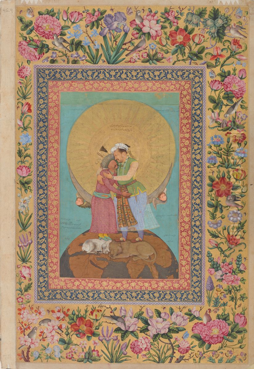 Allegorical representation of Emperor Jahangir and Shah Oil Painting by Mohammad Sadiq