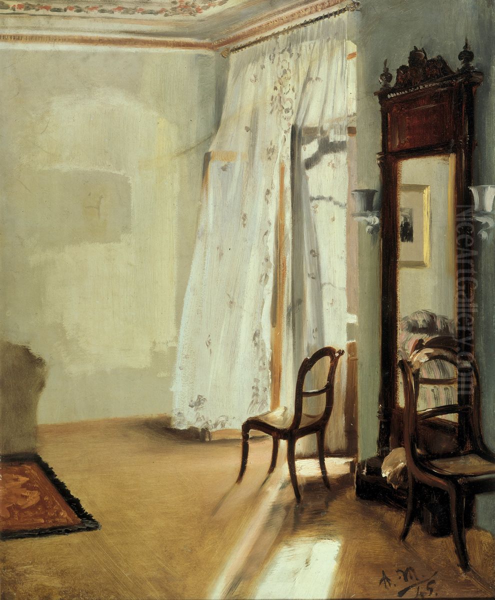 Das Balkonzimmer Oil Painting by Adolph von Menzel