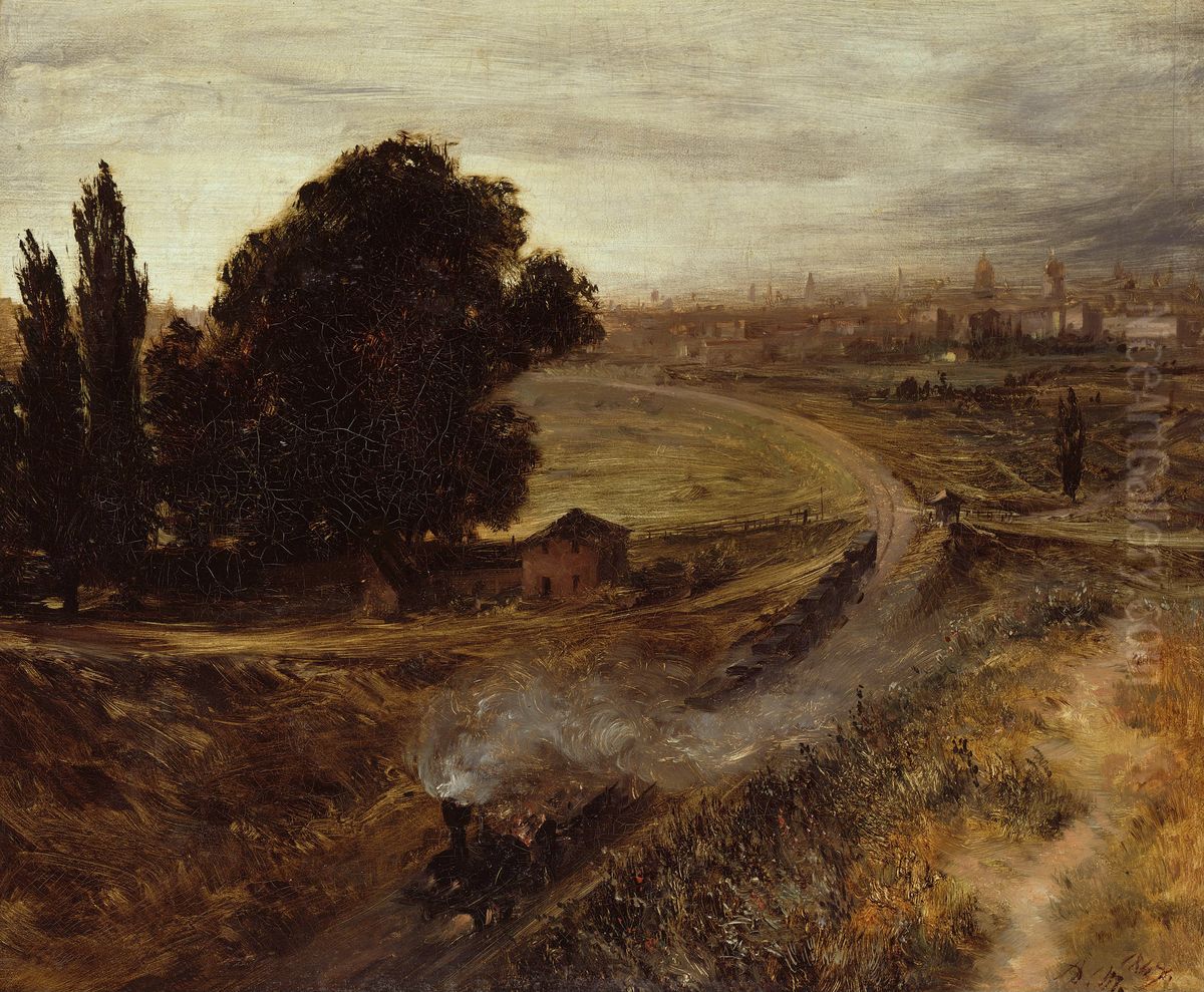 The Berlin-Potsdam Railway Oil Painting by Adolph von Menzel