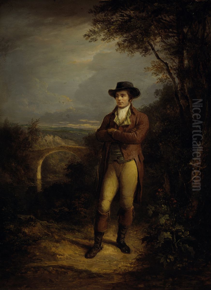 Robert Burns, 1759 - 1796. Poet Oil Painting by Alexander Nasmyth