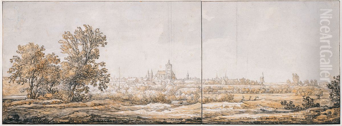 View of Arnhem from the South, c. 1642-1646 Oil Painting by Aelbert Cuyp