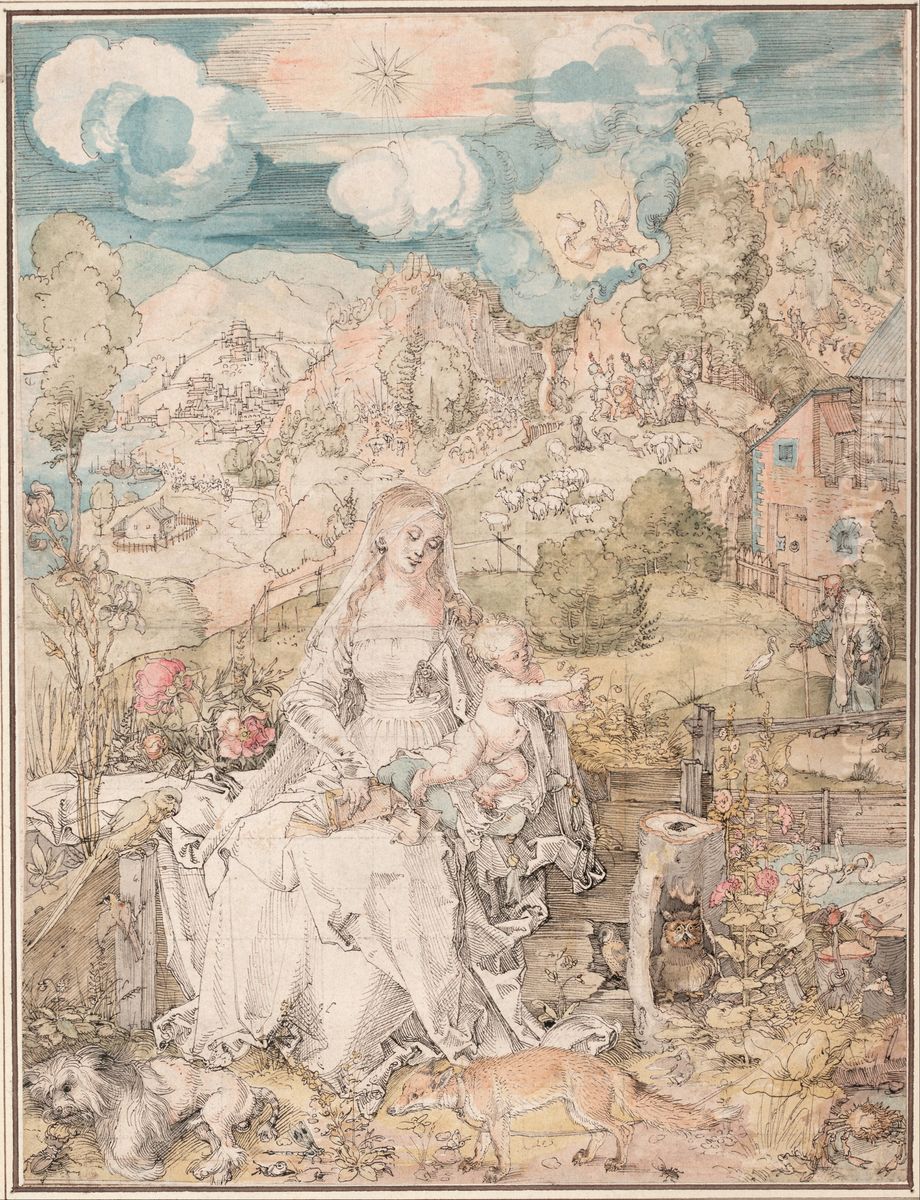 Mary among a Multitude of Animals, c. 1503 Oil Painting by Albrecht Durer