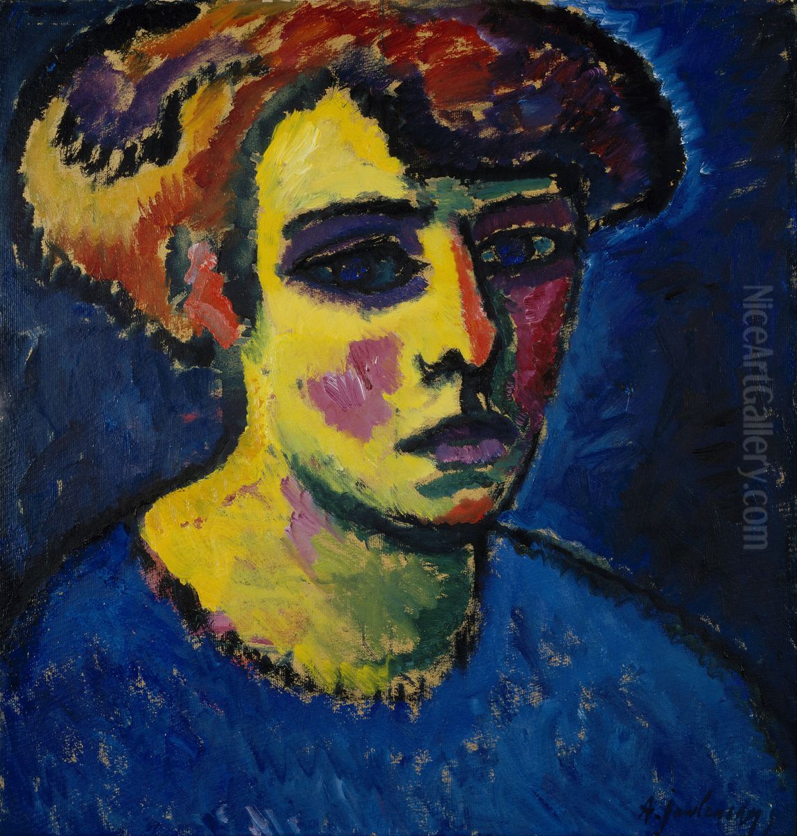 Frauenkopf Oil Painting by Alexei Jawlensky