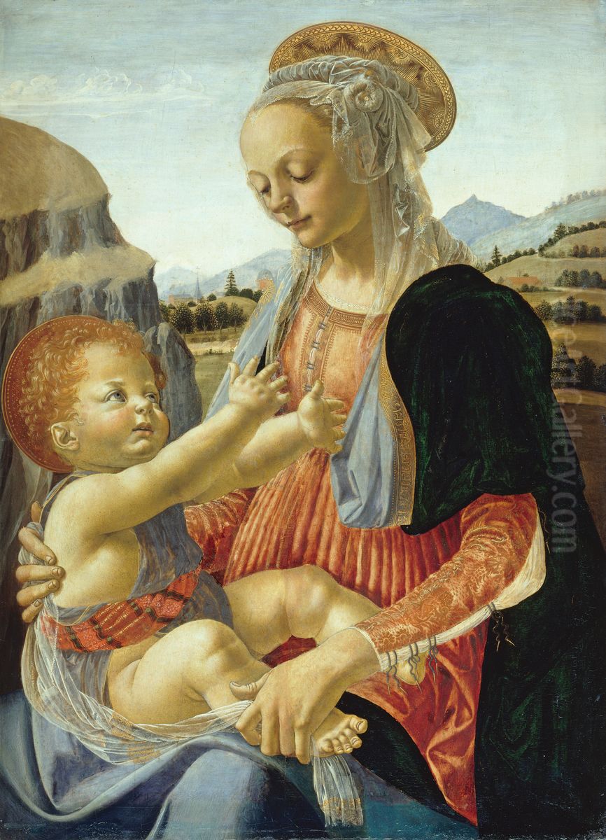 Maria mit dem Kind Oil Painting by Andrea Del Verrocchio
