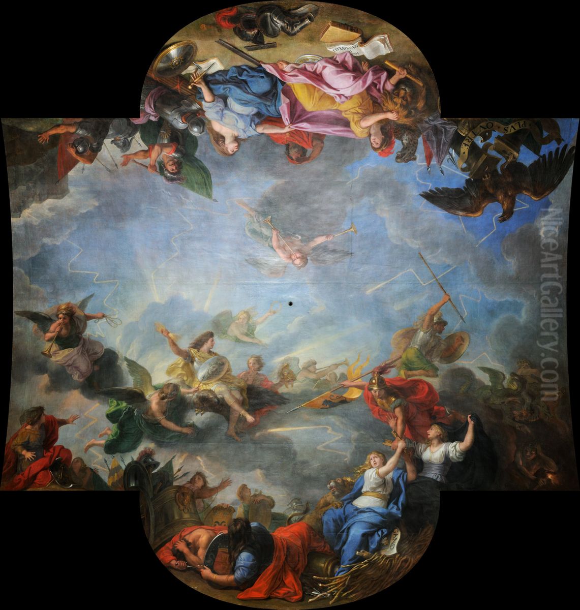 Prise de la ville et de la citadelle de Gand en six jours, 1678 Oil Painting by Charles Le Brun