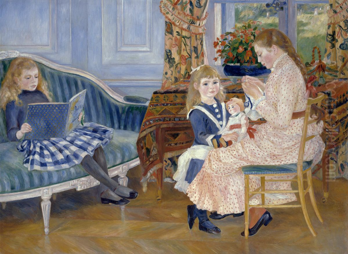 L'apres-midi des enfants a Wargemont Oil Painting by Pierre Auguste Renoir