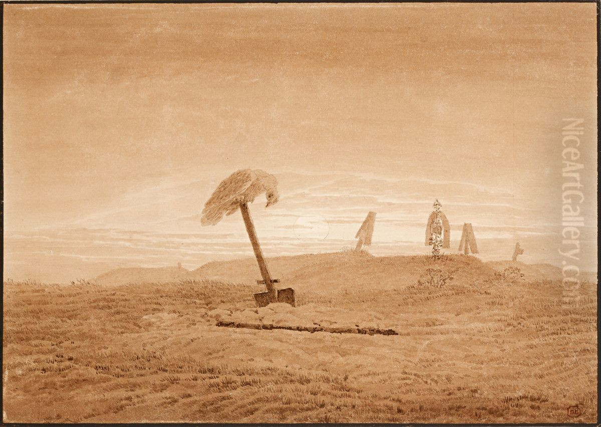 Landschaft mit Grabern Oil Painting by Caspar David Friedrich