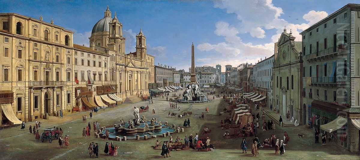 Piazza Navona, Rome Oil Painting by (circle of) Wittel, Gaspar van (Vanvitelli)