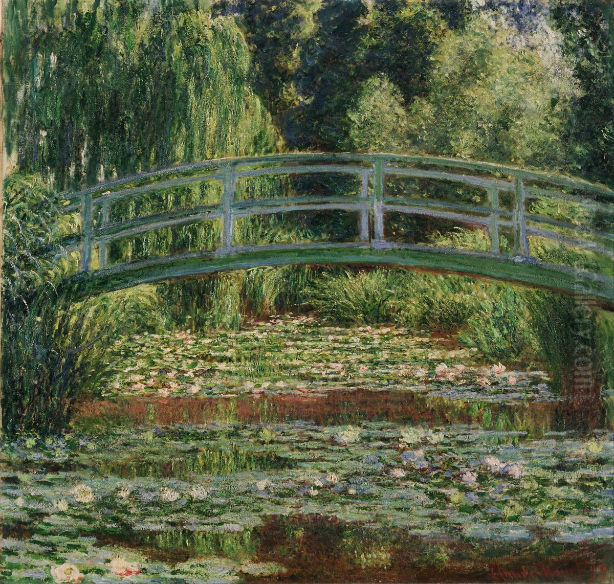 The Japanese Footbridge and the Water Lily Pool, Giverny Oil Painting by Claude Oscar Monet