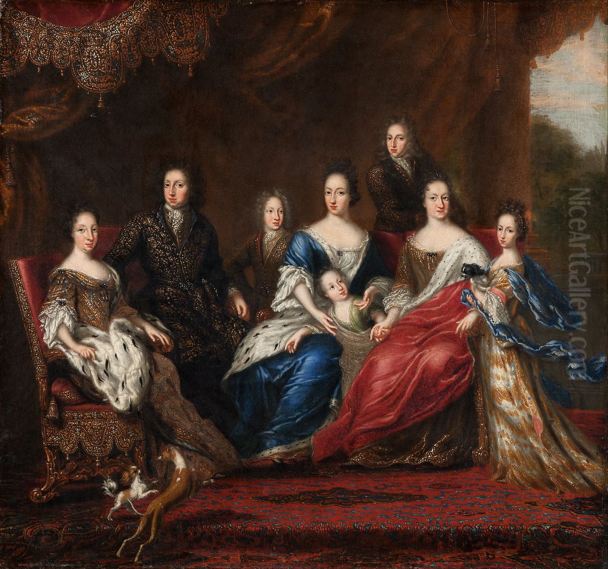 Charles XI's family with relatives from the duchy Holstein-Gottorp Oil Painting by David Klocker Ehrenstrahl