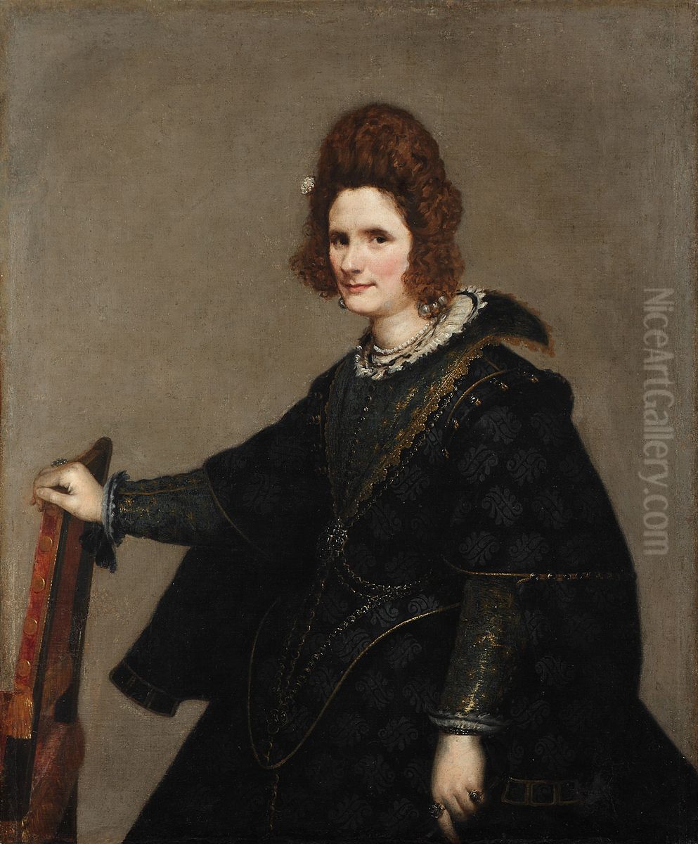 Bildnis einer Dame (wahrscheinlich Condesa de Monterey) Oil Painting by Diego Rodriguez de Silva y Velazquez
