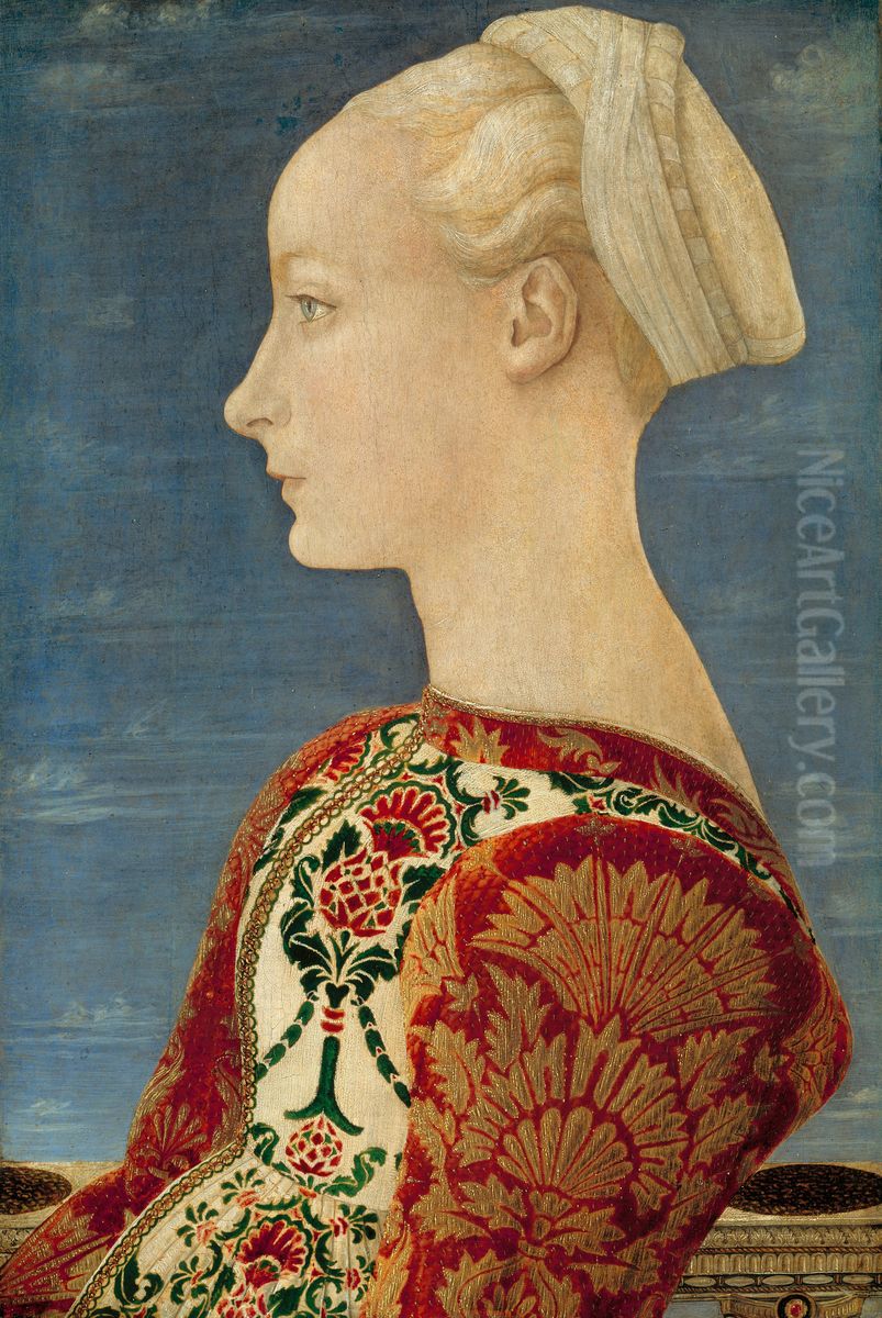 Profile Portrait of a Young Lady Oil Painting by Piero del Pollaiuolo