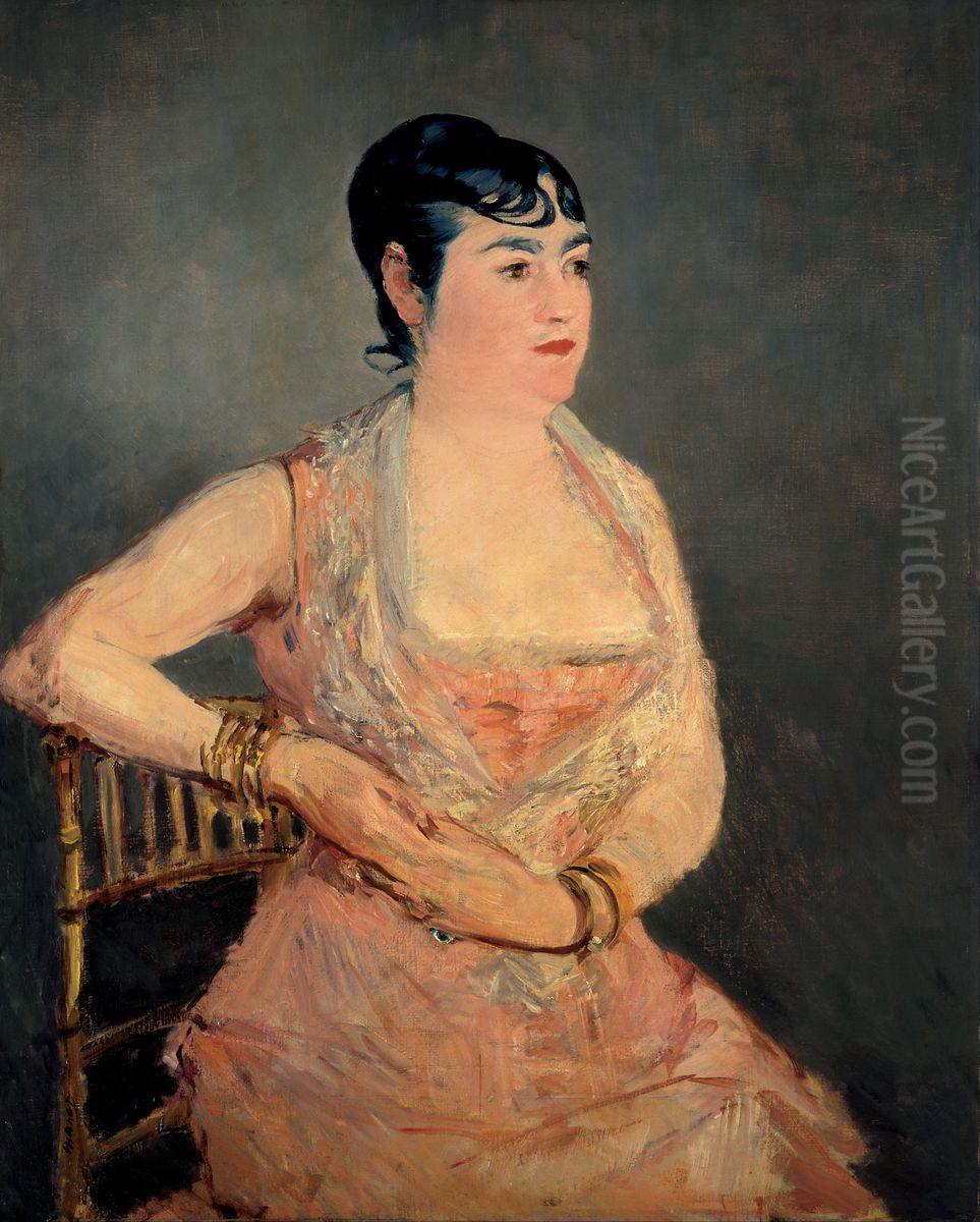 Lady in Pink Oil Painting by Edouard Manet