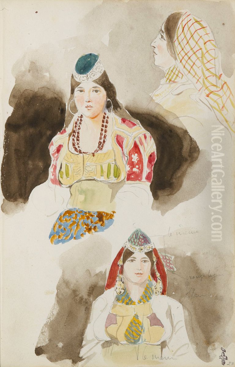 Album de voyage au Maroc Oil Painting by Eugene Delacroix