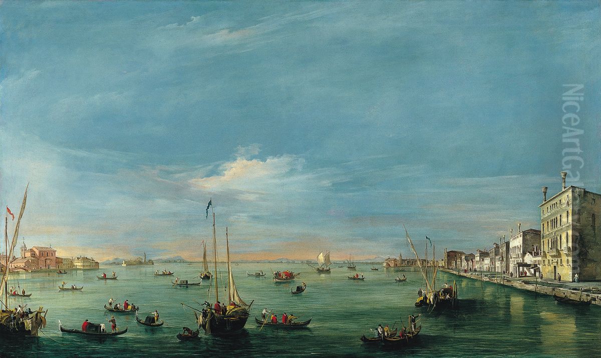 View of the Giudecca Canal and the Zattere Oil Painting by Francesco Guardi
