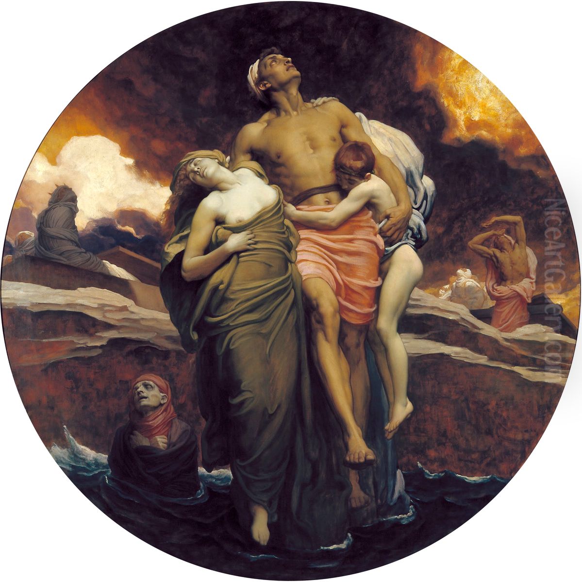 And the Sea Gave Up the Dead Which Were in It Oil Painting by Lord Frederick Leighton
