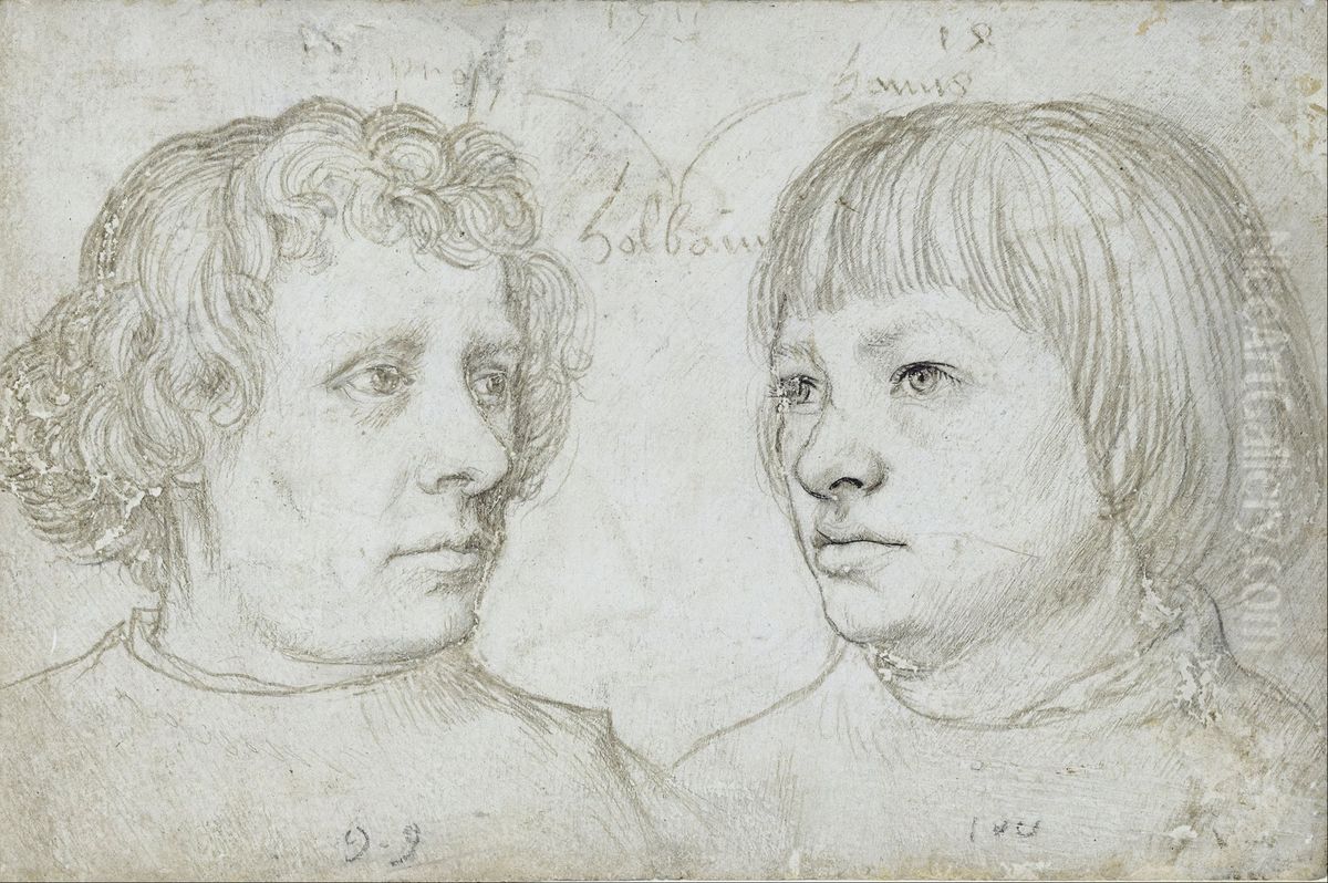 Ambrosius and Hans Oil Painting by Hans Holbein the Elder