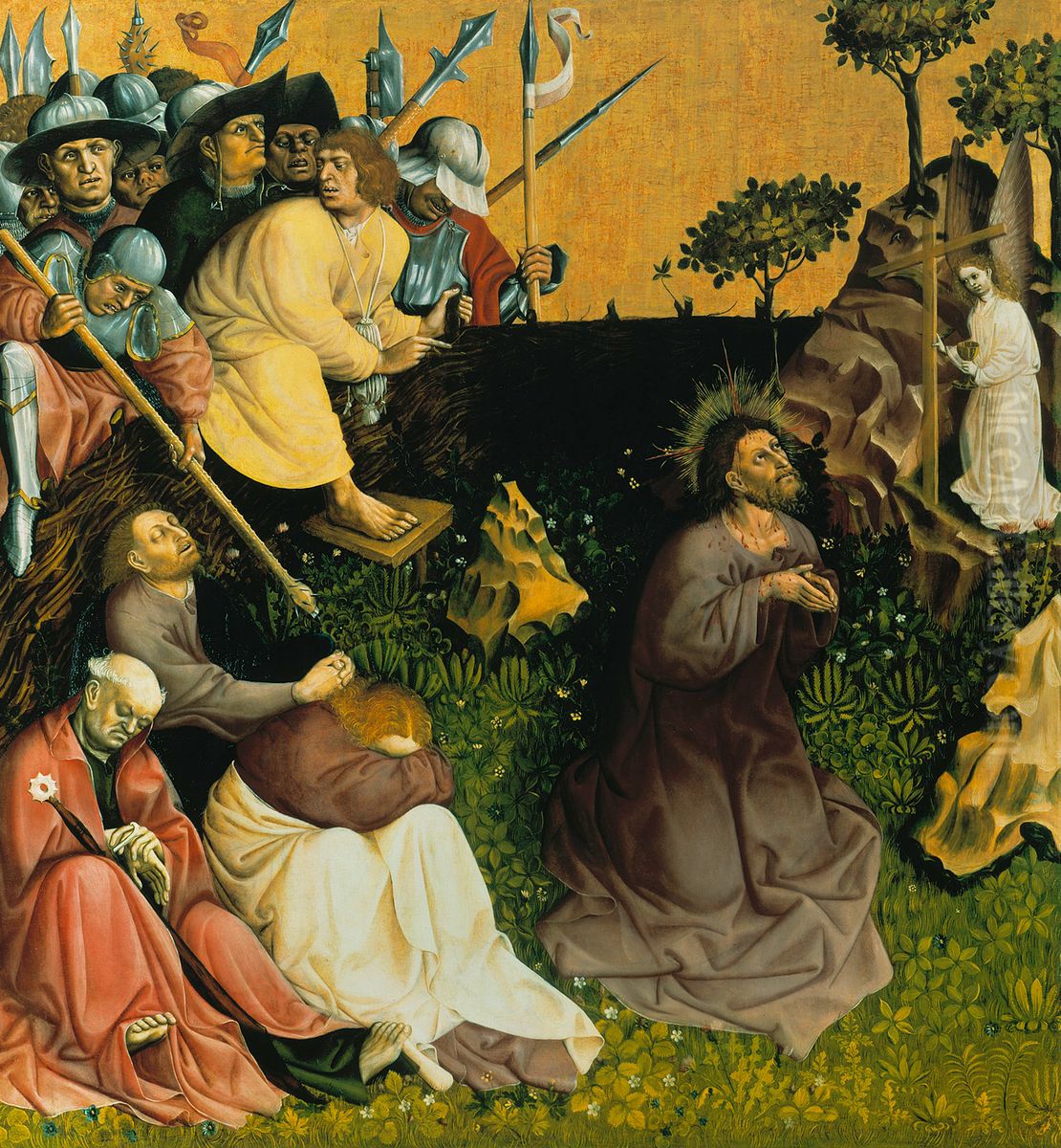 Christ on the Mount of Olives (Wurzach altarpiece) Oil Painting by Hans Multscher