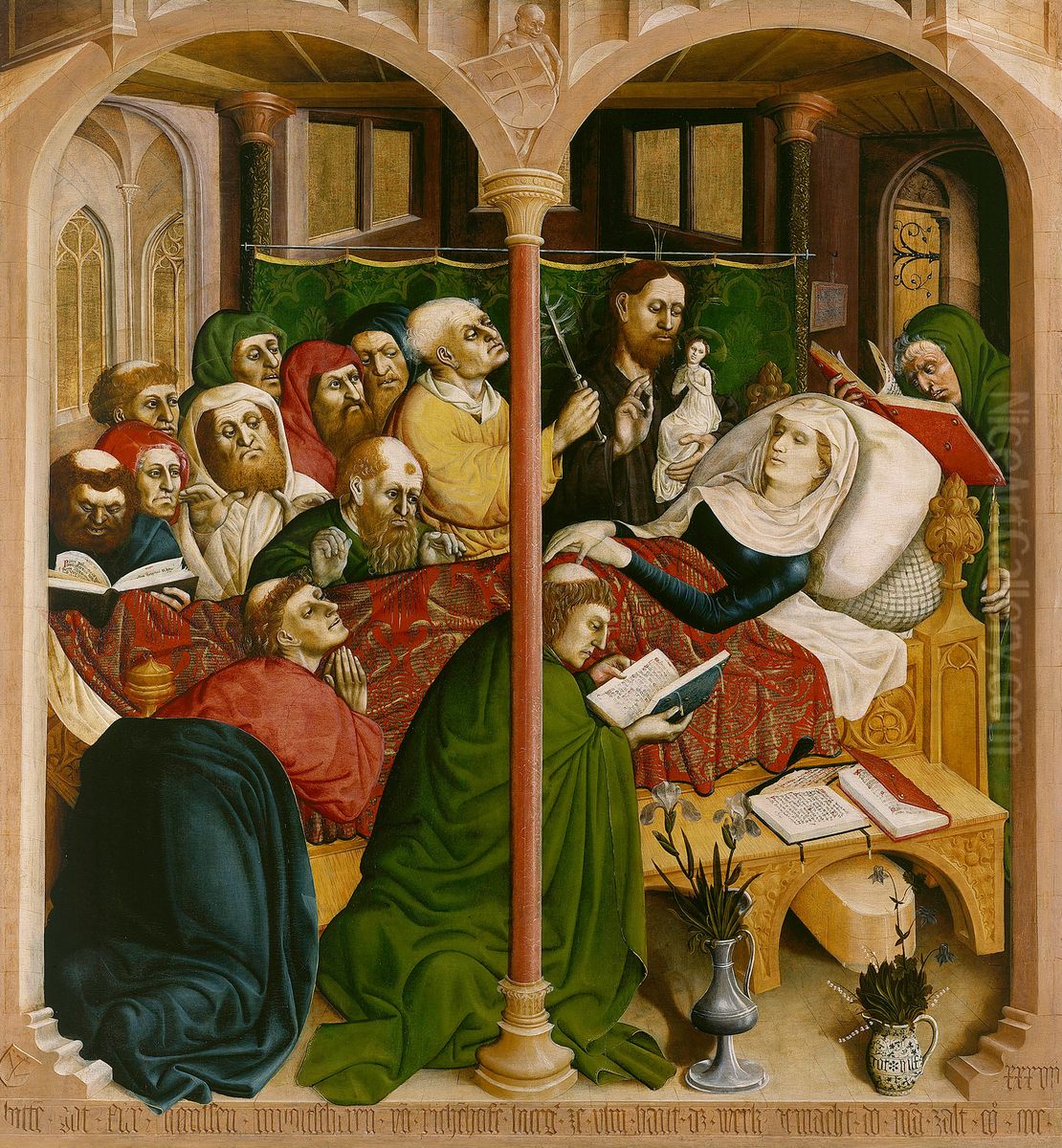 The death of Mary; The Wings of the Wurzach Altar, right panel Oil Painting by Hans Multscher