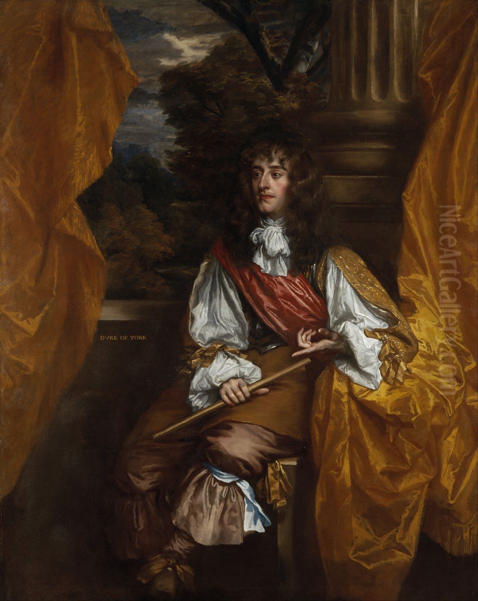 James VII and II, when Duke of York, 1633 - 1701 Oil Painting by Peter Lely