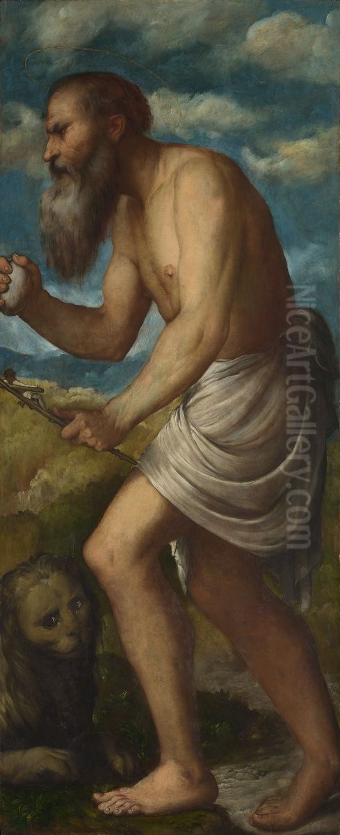 Saint Jerome Oil Painting by Gerolamo Romanino