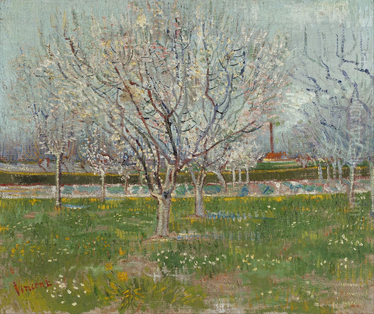Orchard in Blossom (Plum Trees) Oil Painting by Vincent Van Gogh