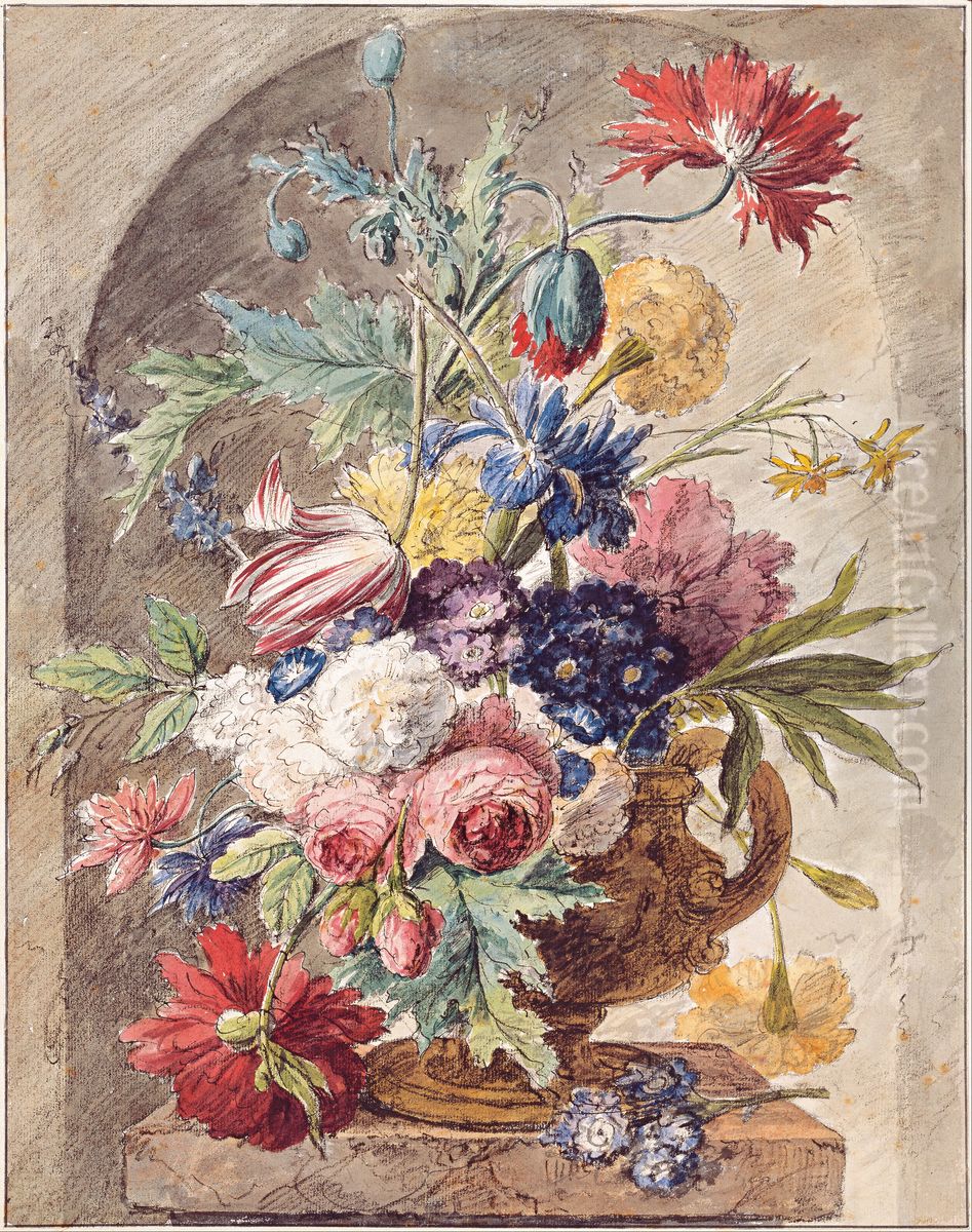 Flower Still Life, c. 1734 Oil Painting by Jan Van Huysum