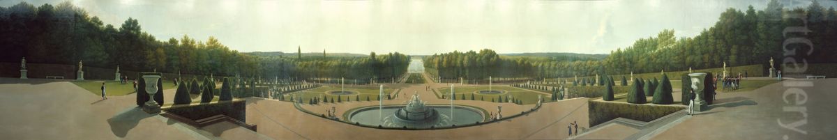 Panoramic View of the Palace and Gardens of Versailles Oil Painting by John Vanderlyn