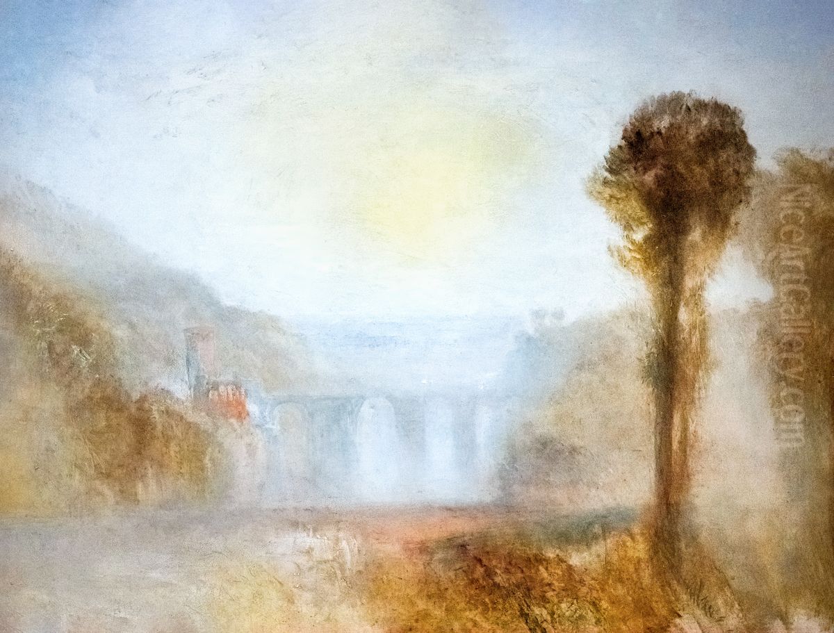 The Ponte Delle Torri - Spoleto' Oil Painting by J. M. W. Turner