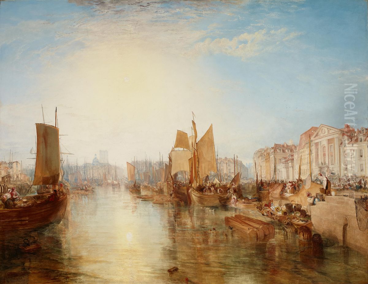 The Harbor of Dieppe Oil Painting by J. M. W. Turner