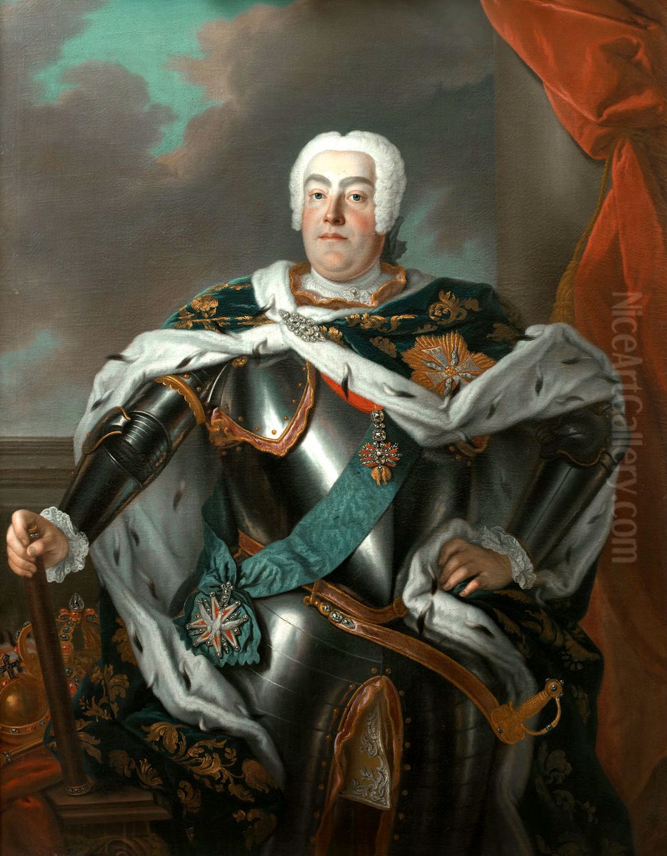 Portrait ofAugustus III of Poland(1696-1763) Oil Painting by Louis de Silvestre