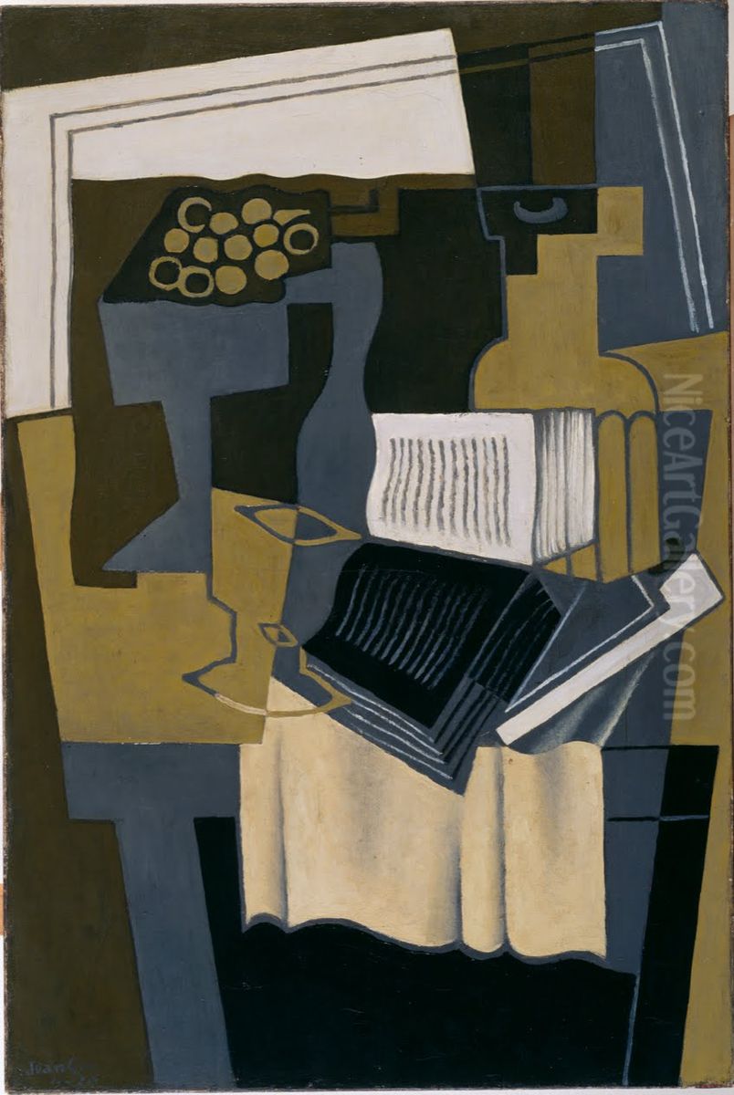 Carafe and Book Oil Painting by Juan Gris