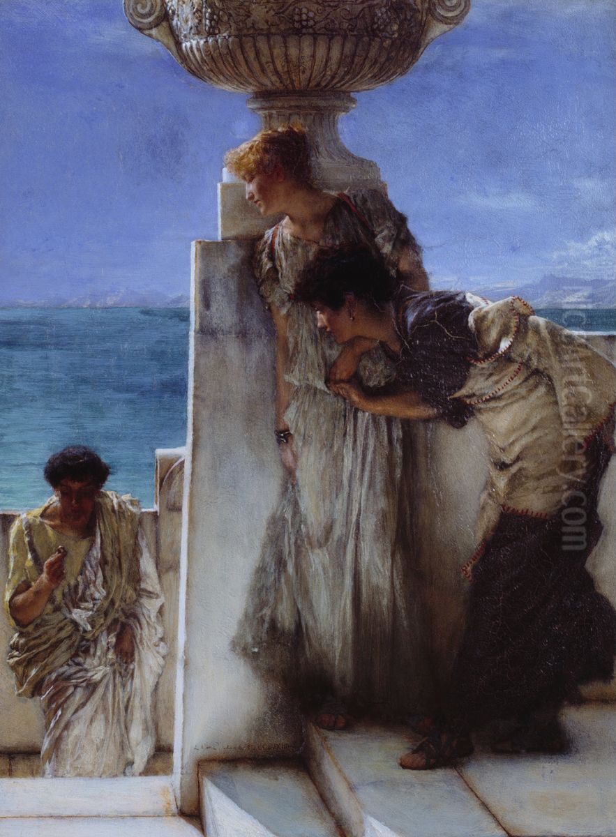 A Foregone Conclusion Oil Painting by Lawrence Alma-Tadema