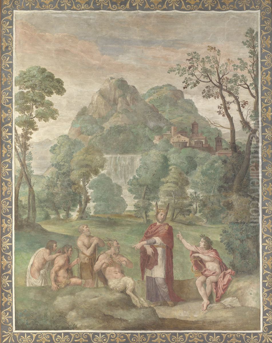 The Judgement of Midas Oil Painting by Domenichinoand workshop