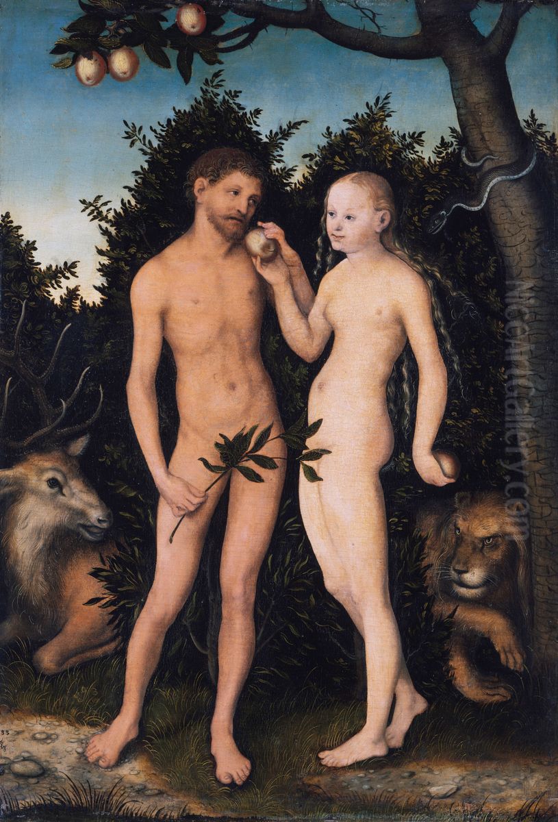 Adam und Eva im Paradies (Sundenfall) Oil Painting by Lucas Cranach the Elder