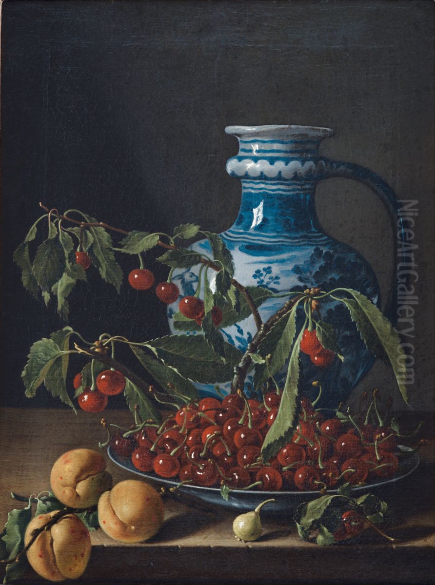 Still Life with Fruit and Jug Oil Painting by Luis Egidio Melendez