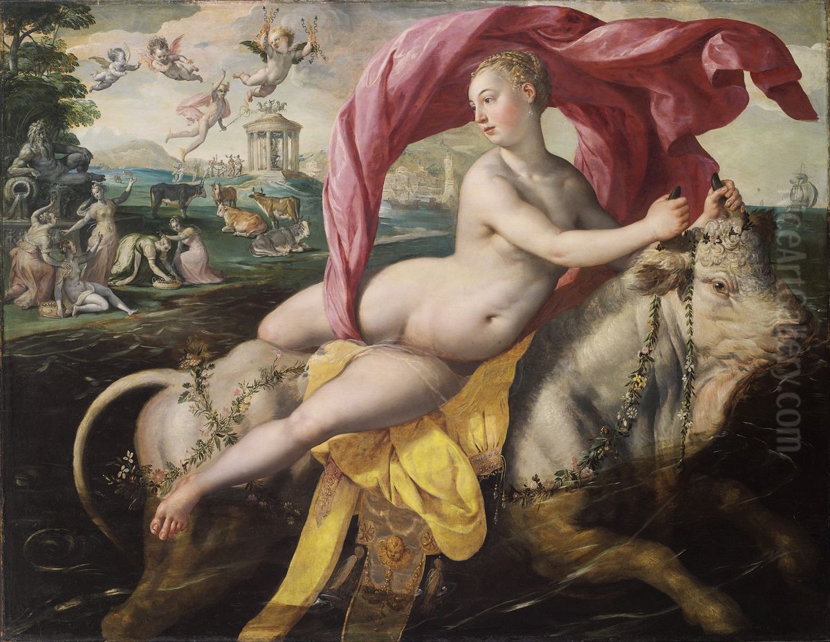 The Rape of Europa Oil Painting by Maerten De Vos