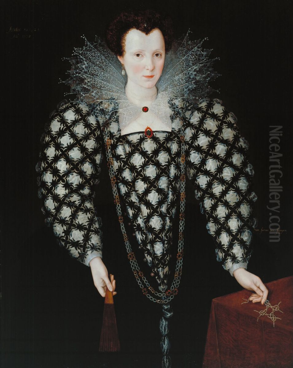 Portrait of Mary Rogers, Lady Harington Oil Painting by Marcus Gheeraerts the Younger