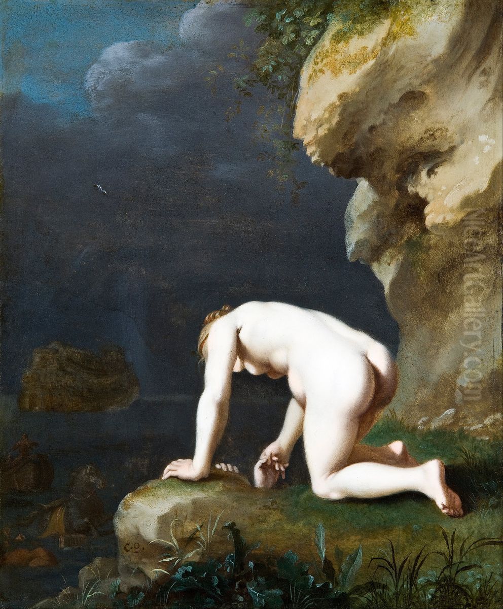 The Goddess Calypso rescues Ulysses Oil Painting by Cornelius van Poelenburgh