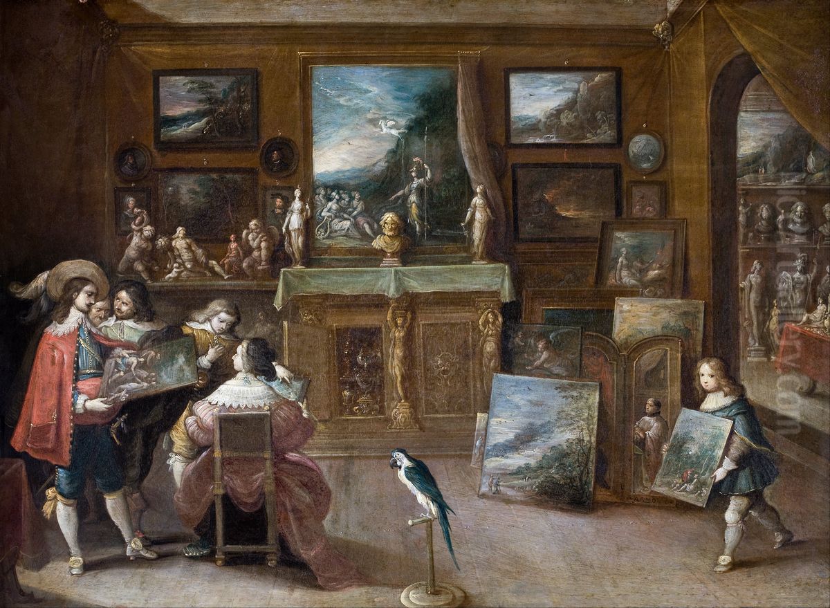 A visit to the Art Dealer Oil Painting by Frans Francken the Younger