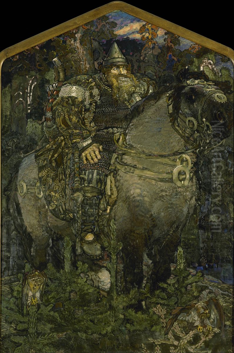 Bogatyr Oil Painting by Mikhail Vrubel