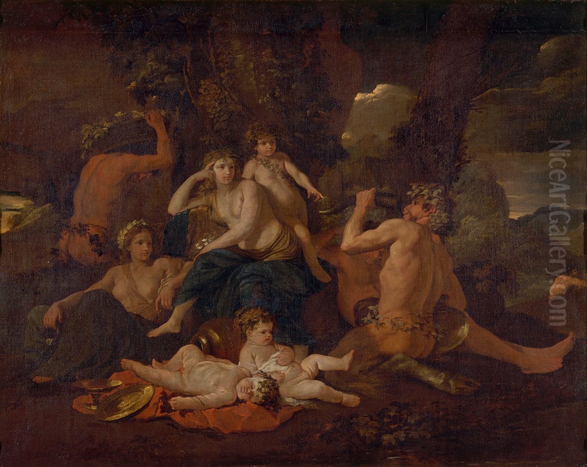 L'enfance de Bacchus Oil Painting by Nicolas Poussin