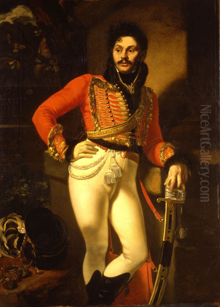 Portrait of Life Guard Colonel Yevgraf Davydov Oil Painting by Orest Kiprensky