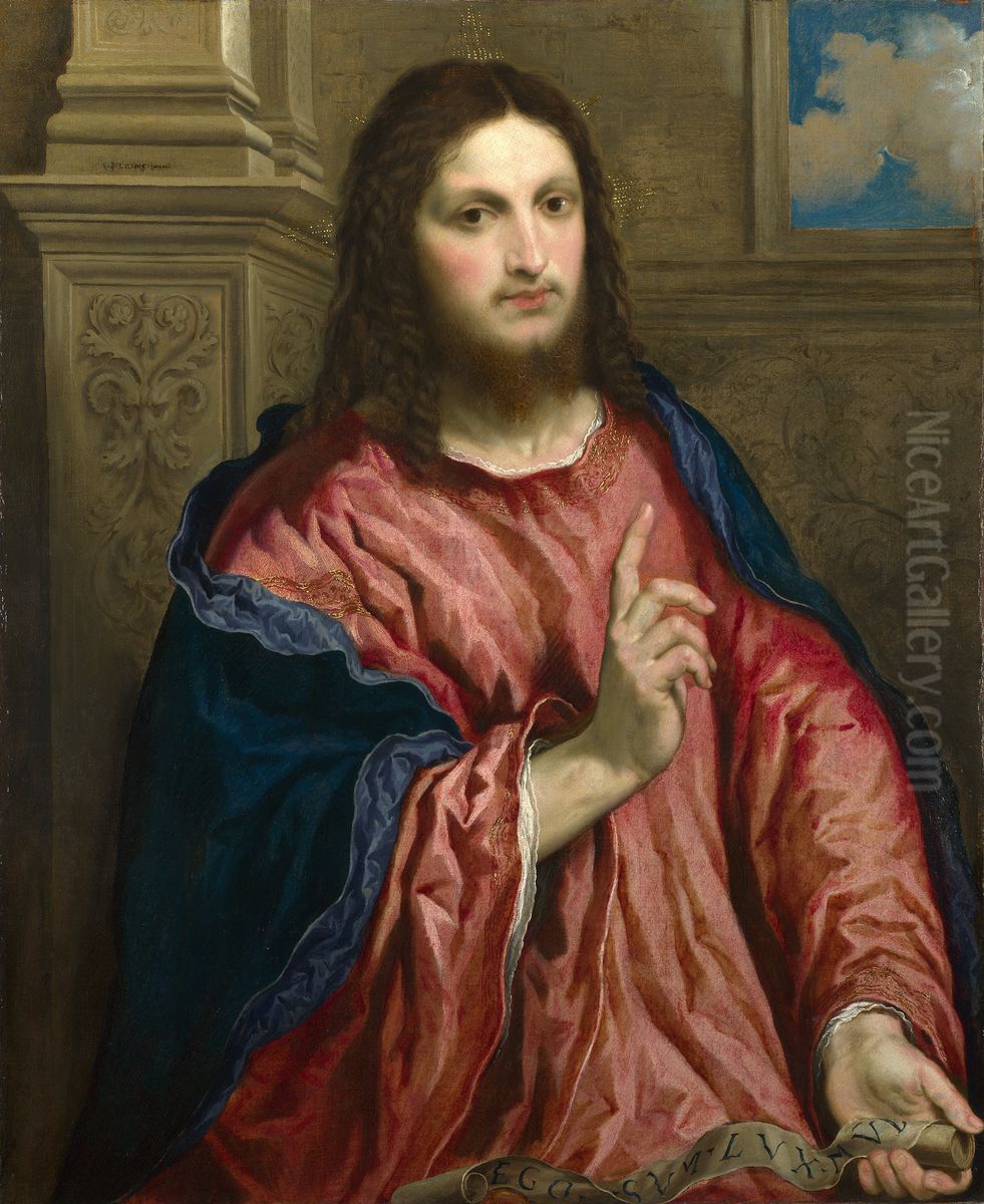 Il Redentore - Cristo come 'La Luce del Mondo' Oil Painting by Paris Bordone