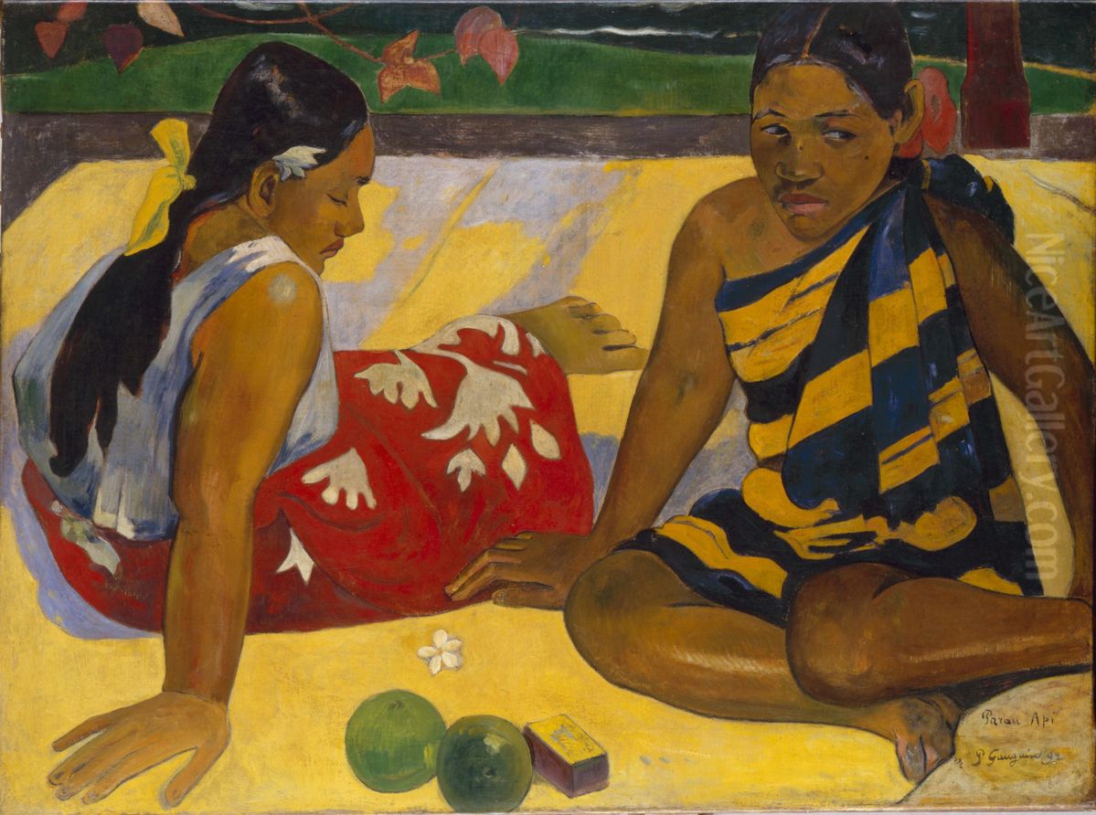 What News Oil Painting by Paul Gauguin