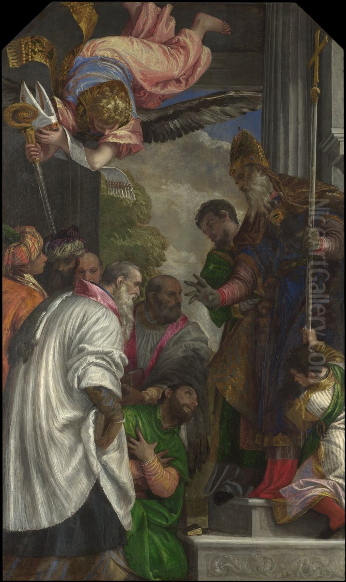 The Consecration of Saint Nicholas Oil Painting by Paolo Veronese (Caliari)
